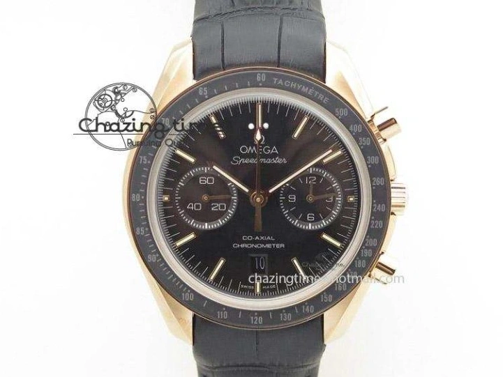 1225 SoftTouch Planet Ocean GMT 45mm DLC Red JHF Best Edition Black Dial On Rubber Strap A 8200